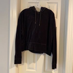 Calvin Klein, cropped velvet texture hoodie. Size XL.